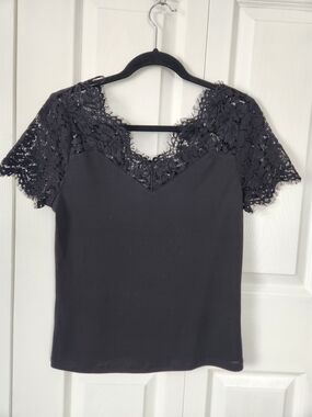 Ricki's Black Lace Yoke Blouse
